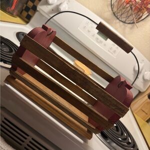 Wooden Apple Basket with Handle